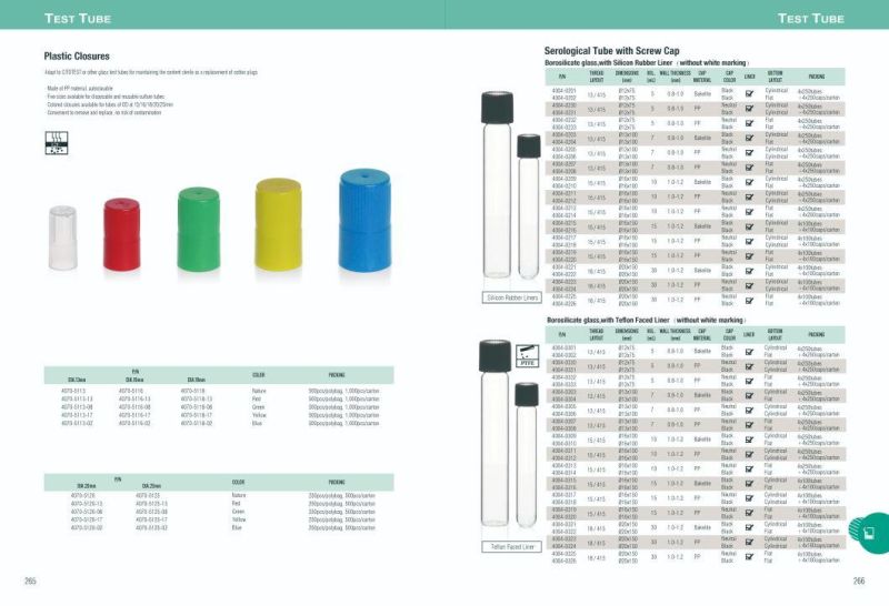 Test Tube Centrifuge Tube Blood Sampling Tube Specimen Collection Tube