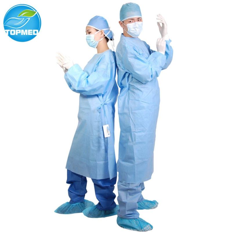 Green Surgical Gown Sterile Reinforced for Woman for Sale