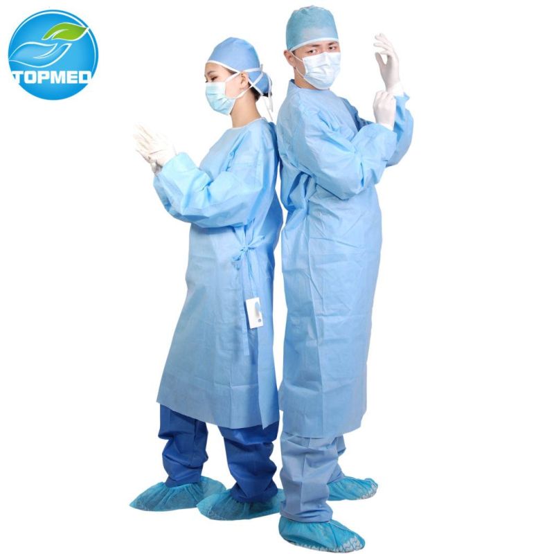 Green Surgical Gown Sterile Reinforced for Woman for Sale