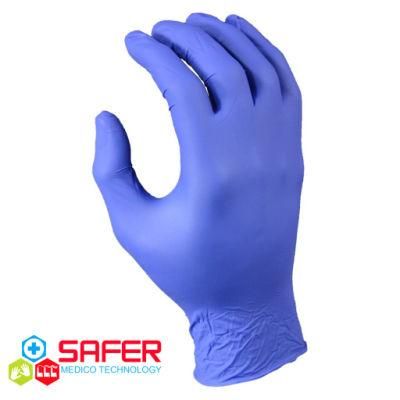 Disposable Pure Cobalt Blue Nitrile Glove Powder Free High Chemical Resistant
