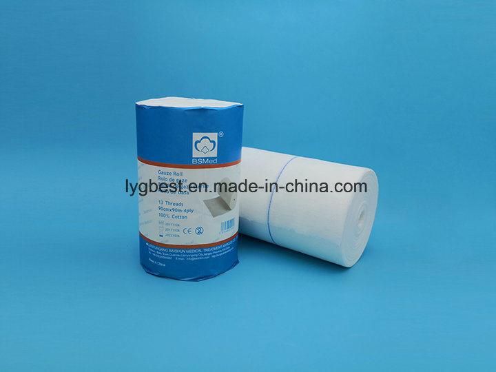 Absorbent Medical Gauze Roll 100yards in Round or Zigzag Shape manufacturer