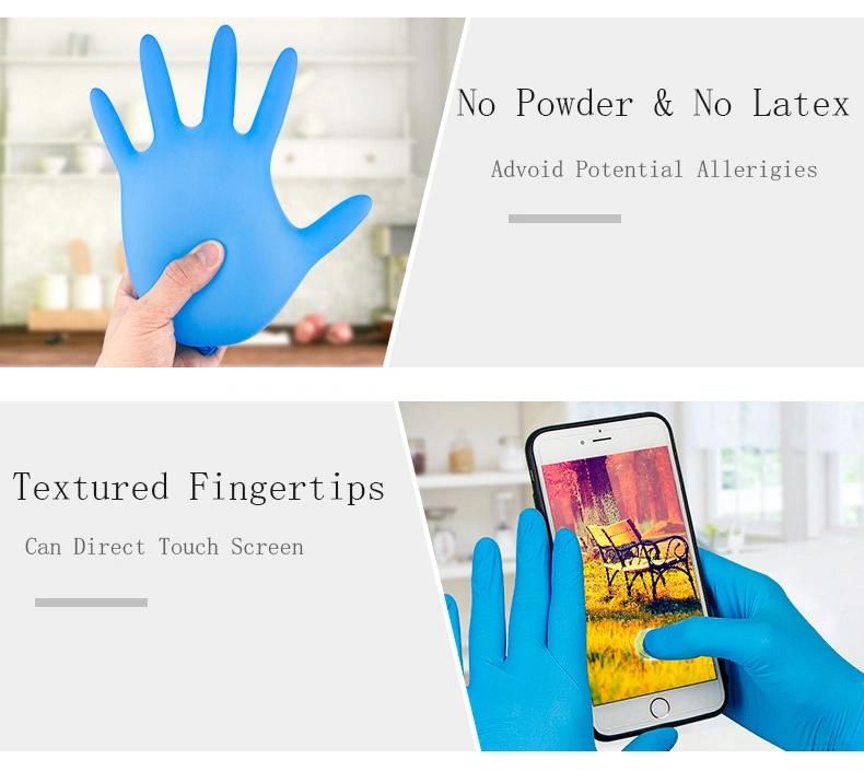 High Quality Disposable Powdered Gloves Hospital Nitril Glove Powder Free Medical Nitrile Gloves