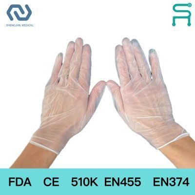 Powder Free Disposable PVC Vinyl Gloves with FDA CE