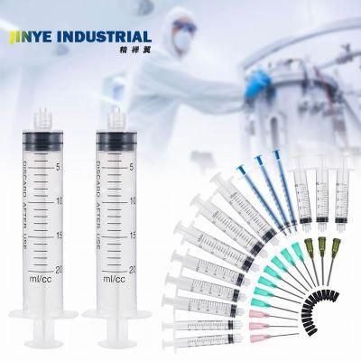 Plastic Syringe Injector with Needles Liquid Vaporizer Spraying Rubber Pistons for Filling and Mixing of Liquids