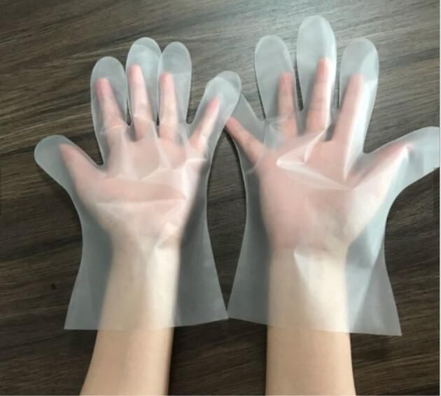 Eco-Friendly Biodegradable White/Blue TPE Disposable Gloves