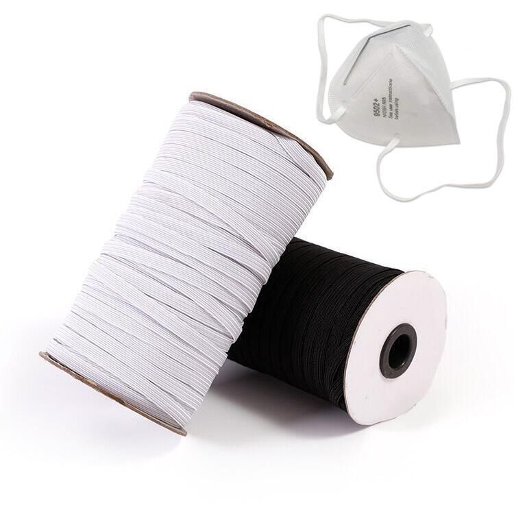 Elastic 7mm Earloop White Black Colorful Earloop 2.5mm 3mm 5mm One-Stop Supply Face Mask