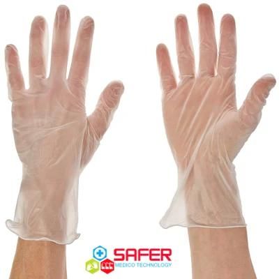 Vinyl Gloves in Yellow Box with OEM Brand Service Clear