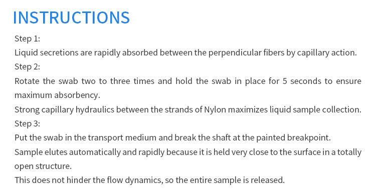 High Standard Disposable Nylon Nasopharyngeal Flocked Test Medical Swab