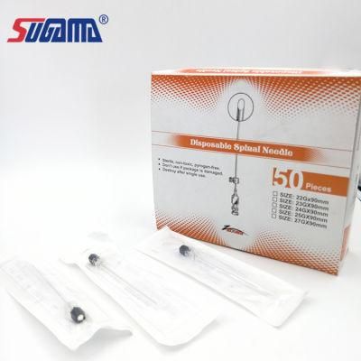 Hot Selling Medical Disposable Spinal Needle Quincke Tip or Pencil Point Tip