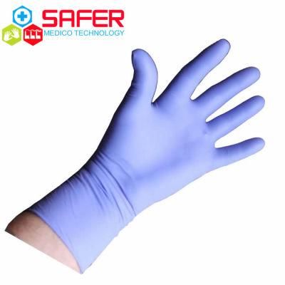 China Purple Latex Free Disposable Nitrile safety Gloves