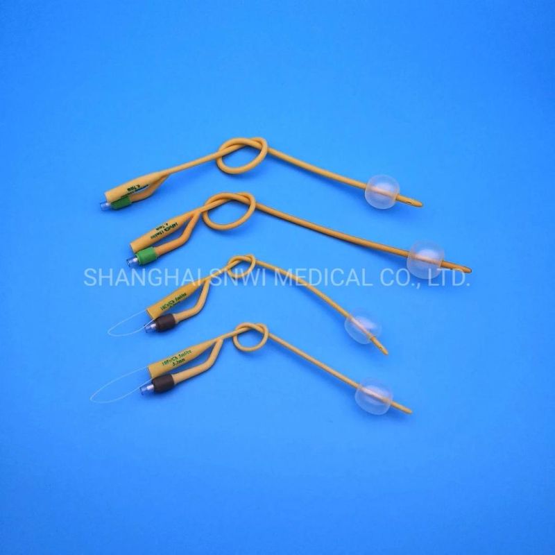 Medical 2/3 Way Urinary Catheter Hydrophilic Coating Catheters Pediatric or Adult Sizes Fr6 to Fr26 Sterile Urine Nelaton Silicone Coated Latex Foley Catheter