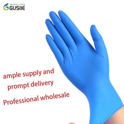 Disposable Safety Medical Exam Blue/Blacknitrile Gloves Without Powder Wholesale Factory Nitrile Large Gloves