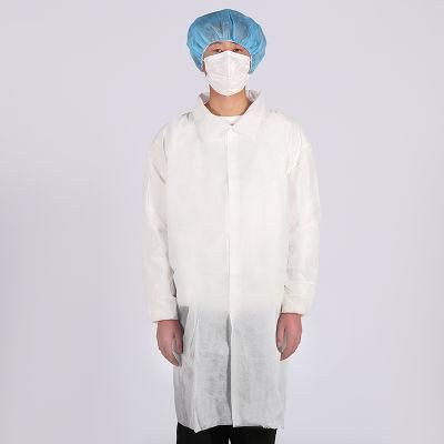 White Blue Single Use Lab Coat with or Without Pocket