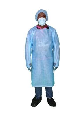 Over-Head Plastic PE CPE Fluid Resistant Gown