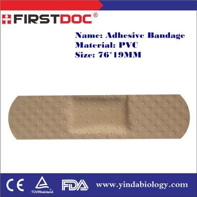 High Quality OEM 76*19mm PVC Material Skin Color Cutout Style Adhesive Bandages
