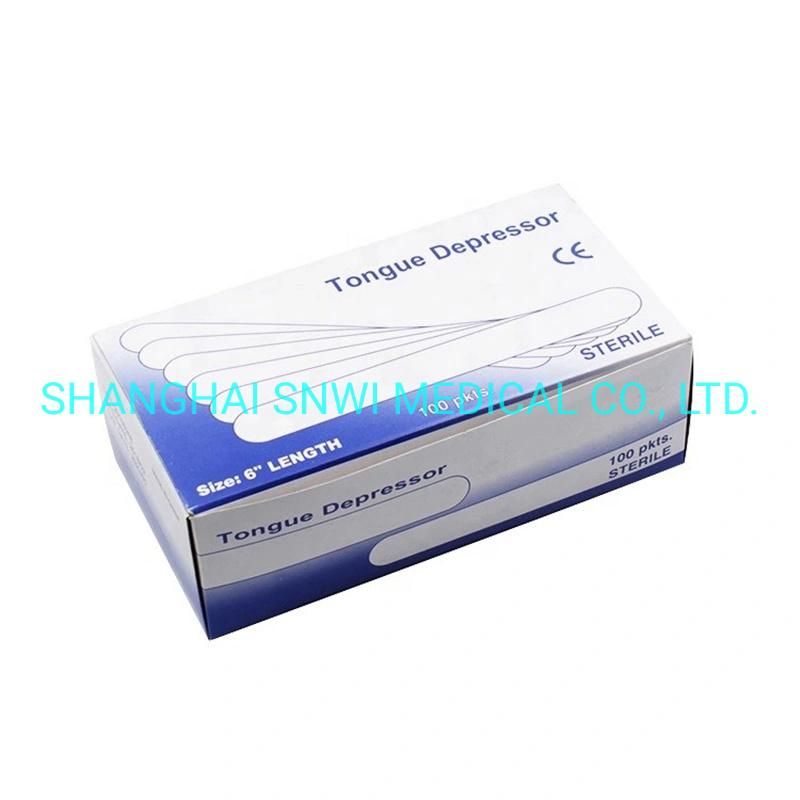 Sterilized Medical Disposable White Birch Wood Tongue Depressor Used in Hospital