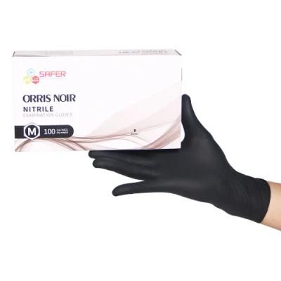 Wholesale Black Powder Free Non-Medical Nitrile Gloves with High Quality