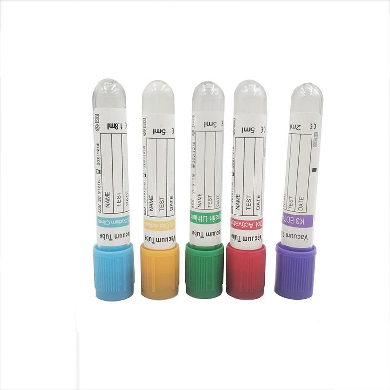 Red/Yellow/Green/Blue/Purple Cap Vacuum Blood Collection Tube