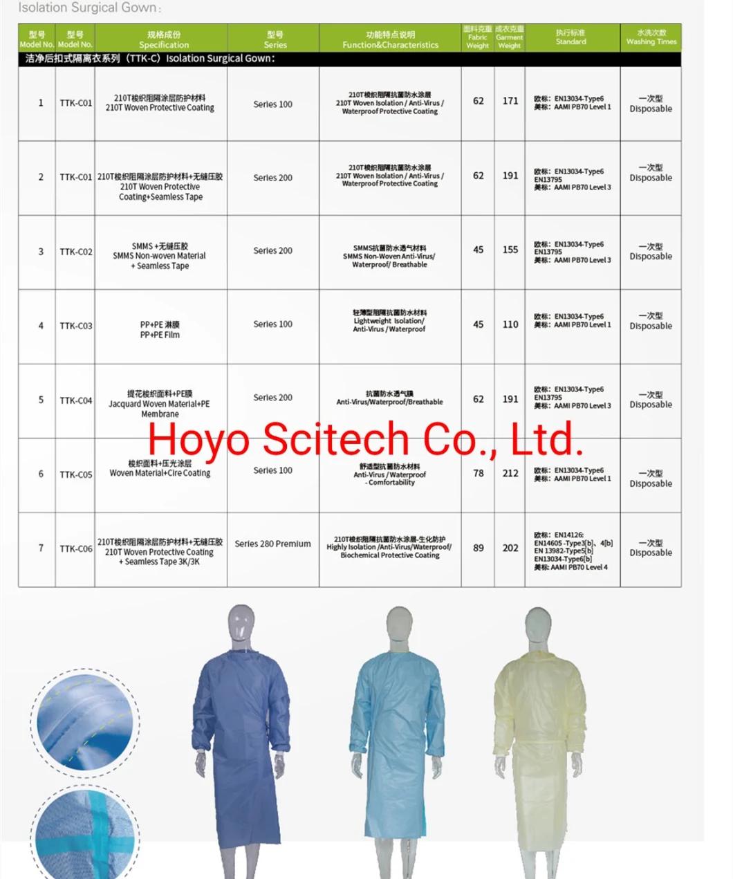 Operation Gown Surgical Non Woven Fabric for Disposable Surgical Gown Price of Surgical Gowns