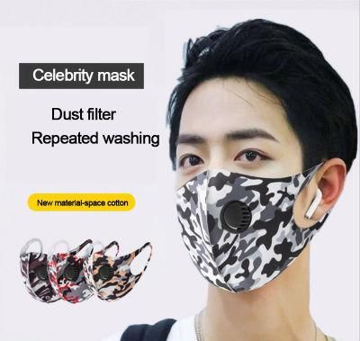 Ice Silk Cotton Mask Breathable Sunscreen Fashion Breathing Valve Warm Adult Digital Printing Camouflage Cloth Children&prime;s Mask