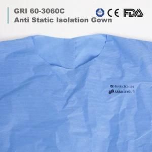 Factory Non Woven PP PE Disposable Isolation Gown with Elastic Cuff CE FDA Wholesale Isolation Gown Patient Apron
