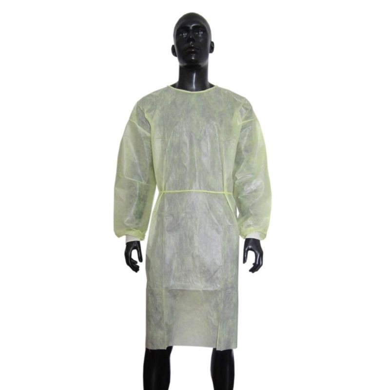 Fluid Resistant Universal Yellow SMS Isolation Gown