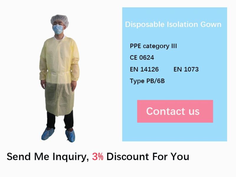 Anti-Dust Safety Coverall PP+PE Disposable Clothes Lab Coat for Outpatient Pharmacy