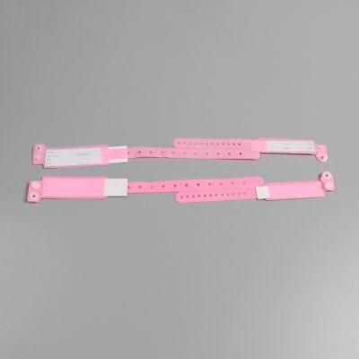 Pink Color Card Insert Type Disposable Hospital Patient Mom and Baby PVC Plastic ID/Identification Bands