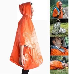 Emergency Myalr Raincoat Poncho 2 Pack Ultralight Waterproof Thermal Survival Space Blanket Ponchos with Hood