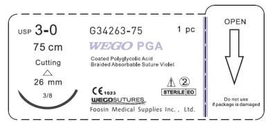 Violet or Undyed PGA Surgical Sutures for Wound Caring