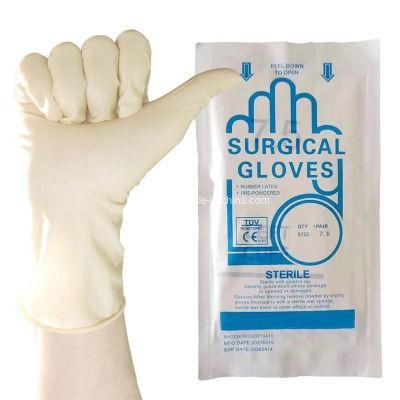 Medical Disposable Sterile Nature Rubber Latex Surgical Gloves