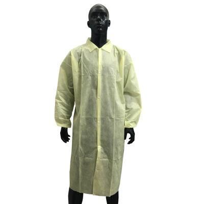 Disposable Non Woven Waterproof PP/SMS/Microporous Lab Coat