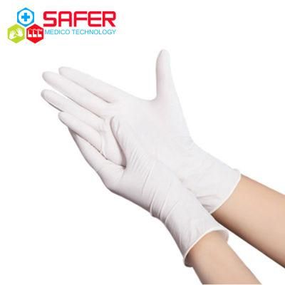 White Medical Device Disposable Nitrile Hand Glove with Powder Free