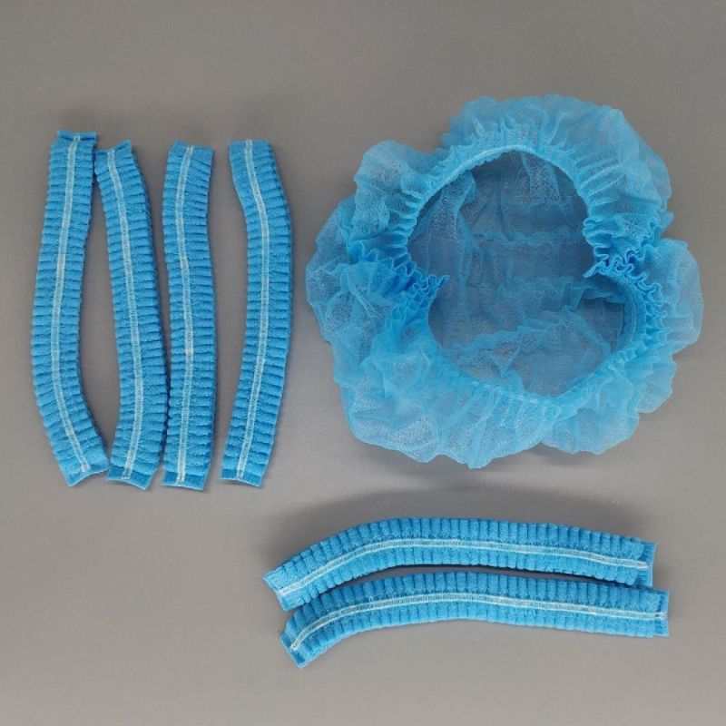 14G Per M2 Blue Color 21" Elastic Disposable Medical Non Woven Fabric Strip Cap