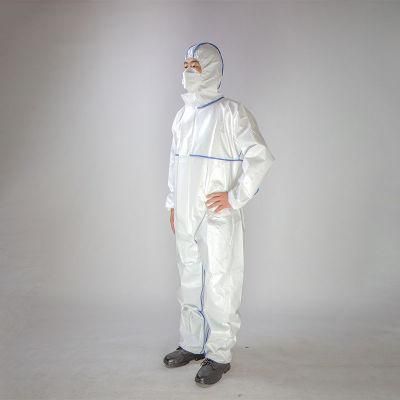 OEM/ODM Waterproof Breathable Disposable Non Woven Microporous Safety Full Body Protective Clothing Coverall with Hood