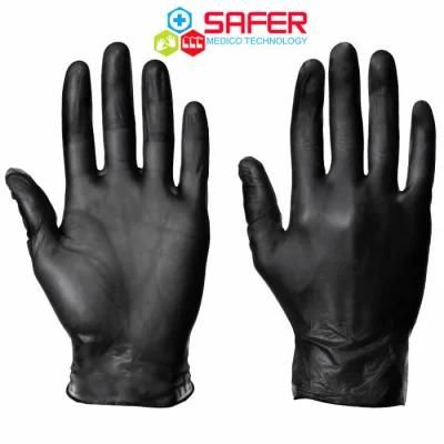 Black Comfortable Household Working Vinyl Gloves with Powder Free