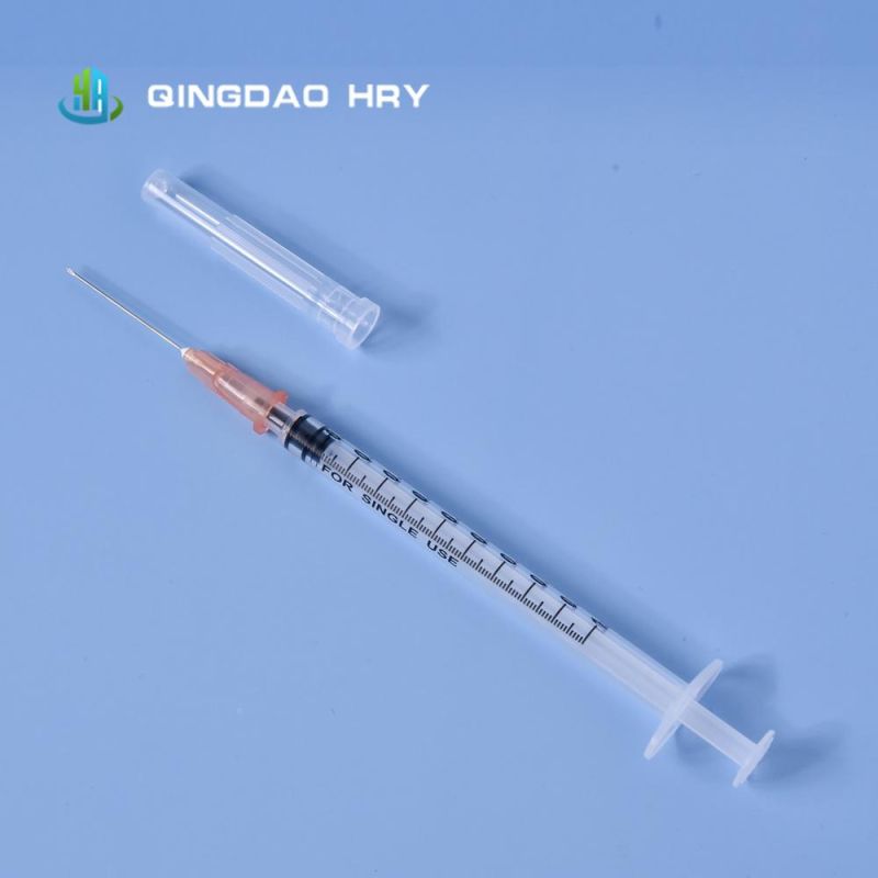 Manufacture Disposable Medical Luer Lock/Slip Syringe 1ml with Needle & Safety Needle with CE FDA ISO and 510K