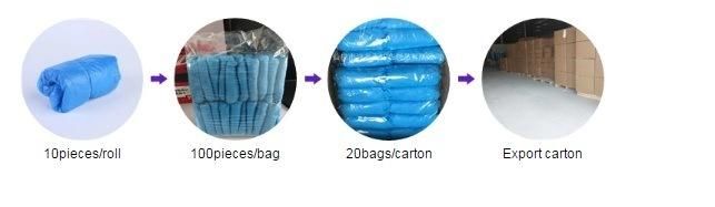 Waterproof Blue Plastic PP+PE Disposable Shoe Covers