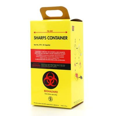 Lab Hospital Yellow Disposable 1L-5L Paper Safety Box or Sharp Cotainer Disposable Thickened Paper Box