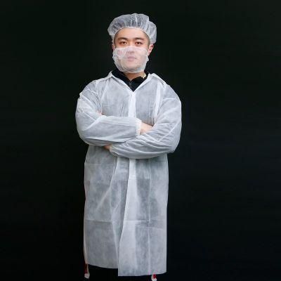 Disposable PP Nonwoven Zip Lab Coat Civil Use