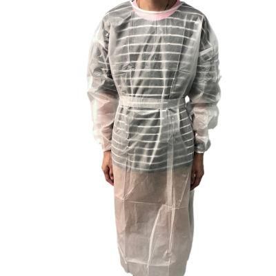 White Hospital PP PE Waterproof Disposable Gown Wholesale Isolation Gown Non Sterile