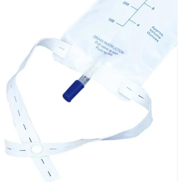 Medical Disposable Collection Outlet Valve Urine Leg Bag with Belt