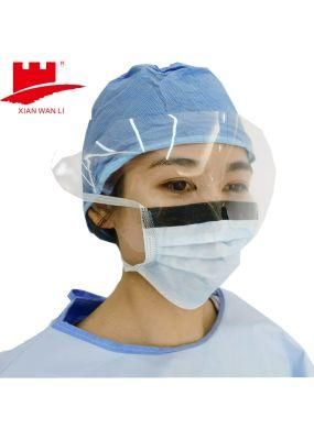 Disposable Earlooped Face Masks with Anti-Fog Foam and Plastic Shield