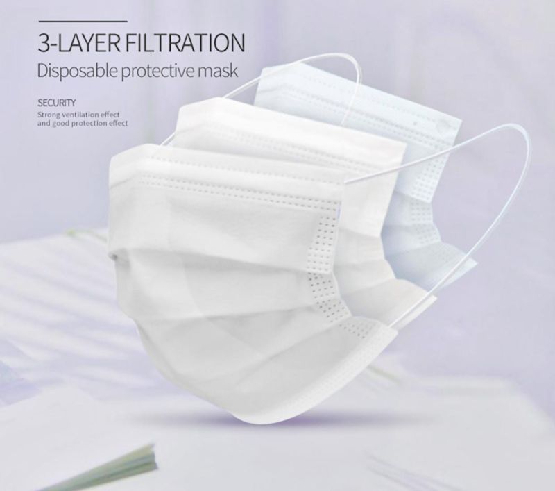 3 Ply Disposable Protective Medical Respirator Face Mask