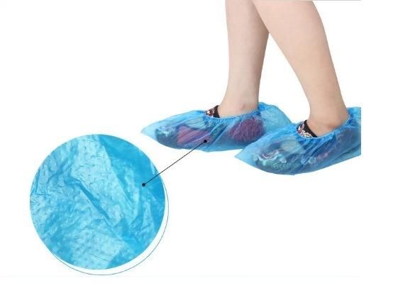 Wholesale Waterproof Safety Rain PP/CPE Blue Disposable Plastic Shoe Cover Protective Foot Cover