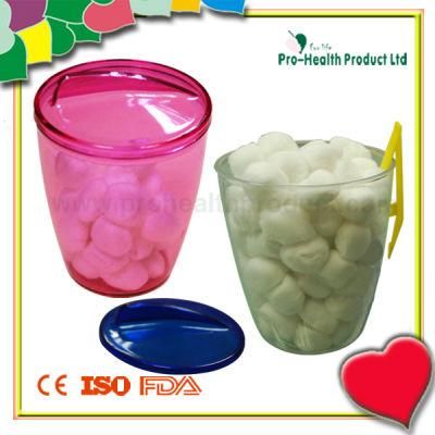 Medical Sterilize Cotton Ball with Plastic Dispenser