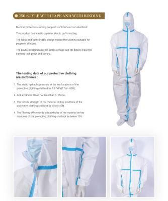 Disposable Anti-Bacteria Fluid-Resistant Sterile Protective Coverall Isolation Gown
