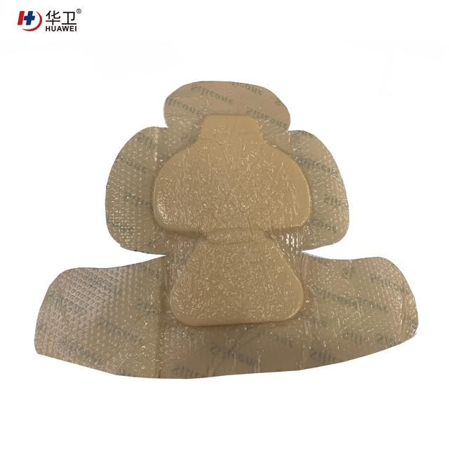 Medical Adhesive Silicone Wound Dressing with Thinner Border