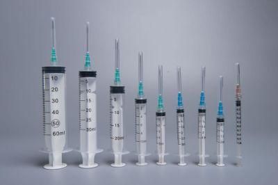 China Hot Selling Sterile 1ml 3ml 5ml 10ml 20ml 30ml 50ml 60ml Luer Lock Medical Disposable Syringe