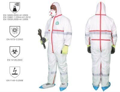 Chemical Spray Tight High-Viz Disposable Coverall with Reflective Taps